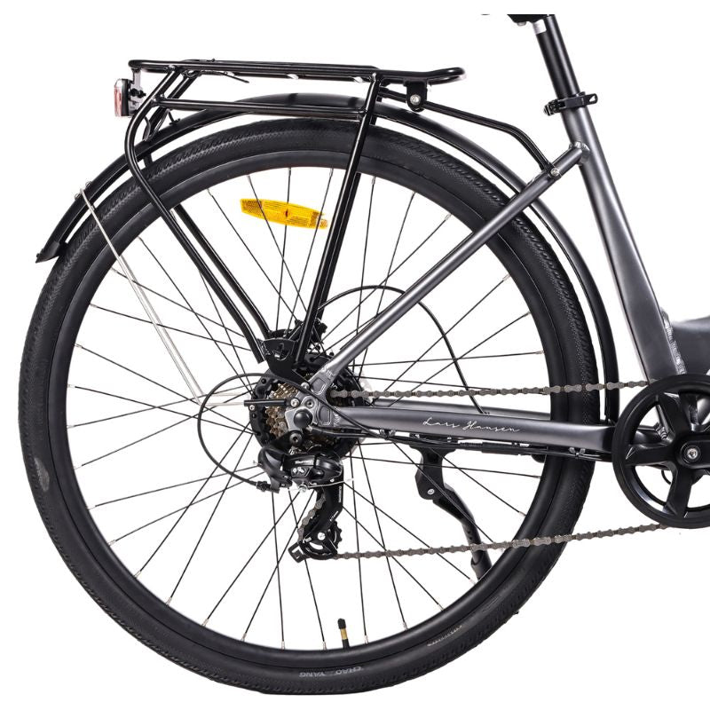 Hygge Aarhus Step 2024 Graphite Grey Ebike rear wheel with rack