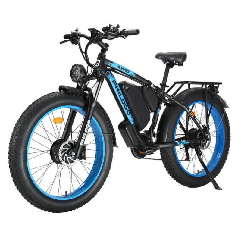 Philodo H8 Dual Motor ebike blue front angle