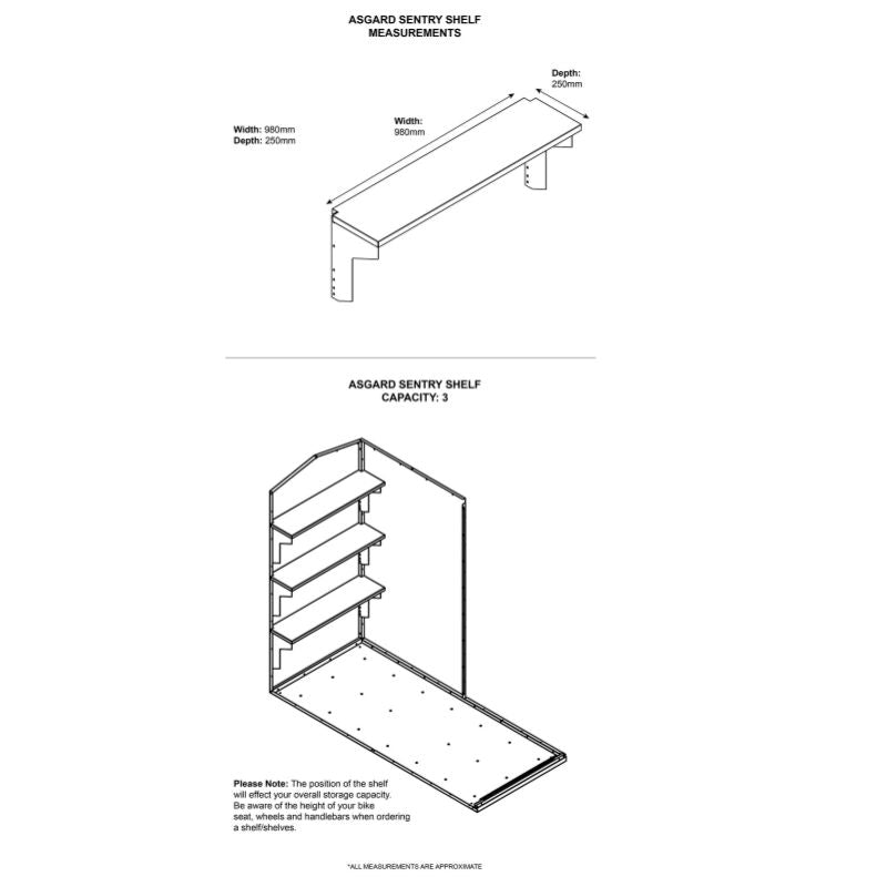 Asgard Sentry Shelf 2023 dimensions