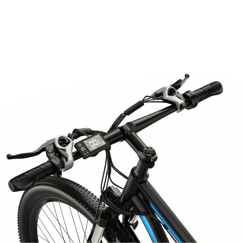 Duotts C29 Ebike in blue & black showing handlebar