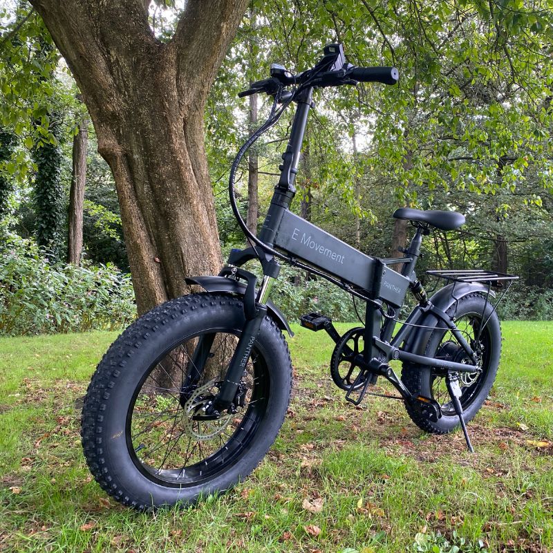 Emovement Panther folding ebike under tree