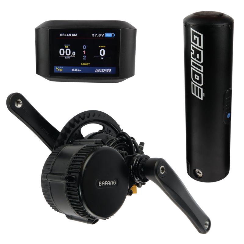 Gride ebike kit display battery and crank image