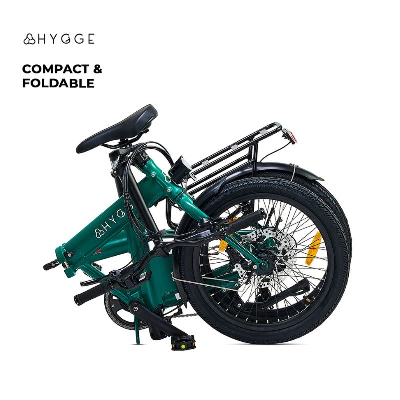 Hygge Virum green ebike folded up