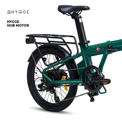 Hygge Virum green ebike hub motor view