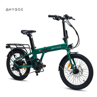 Hygge Virum green ebike slant view