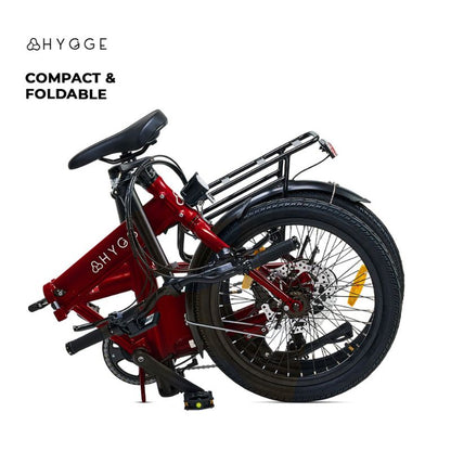 Hygge Virum red ebike folded