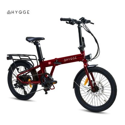 Hygge Virum red ebike slant view