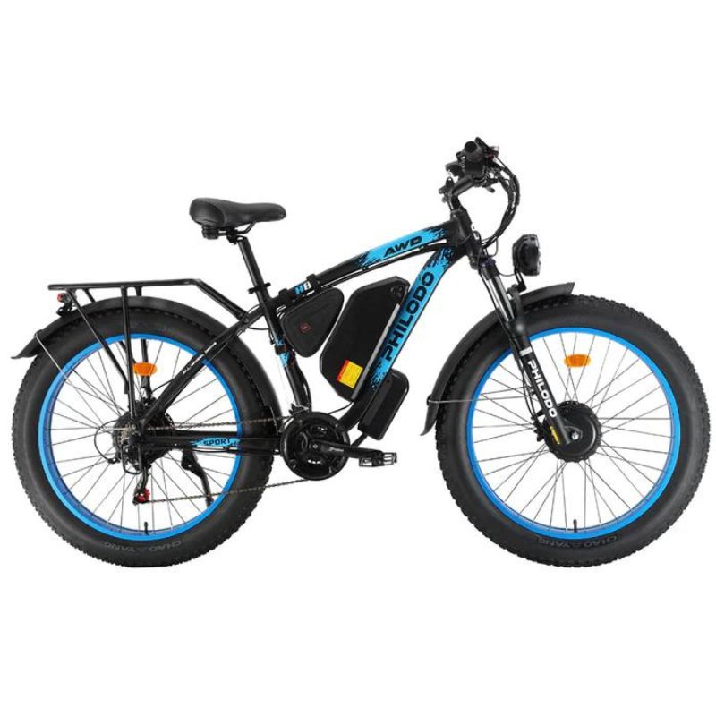 Philodo H8 Dual Motor ebike blue side view