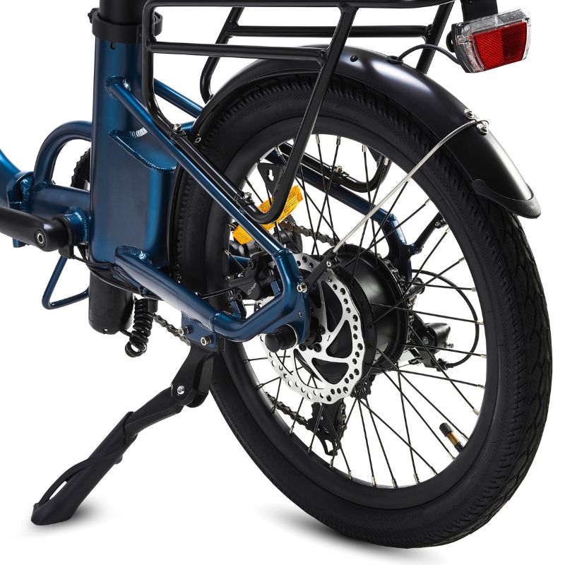 Virum Step blue 2024 folding ebike rear wheel view